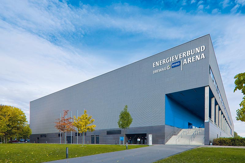 Die EnergieVerbund Arena gehört zu den größten Sportstätten in Sachsen